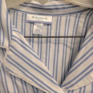 Motherhood Maternity Large, Blue Stripe Sleep Set